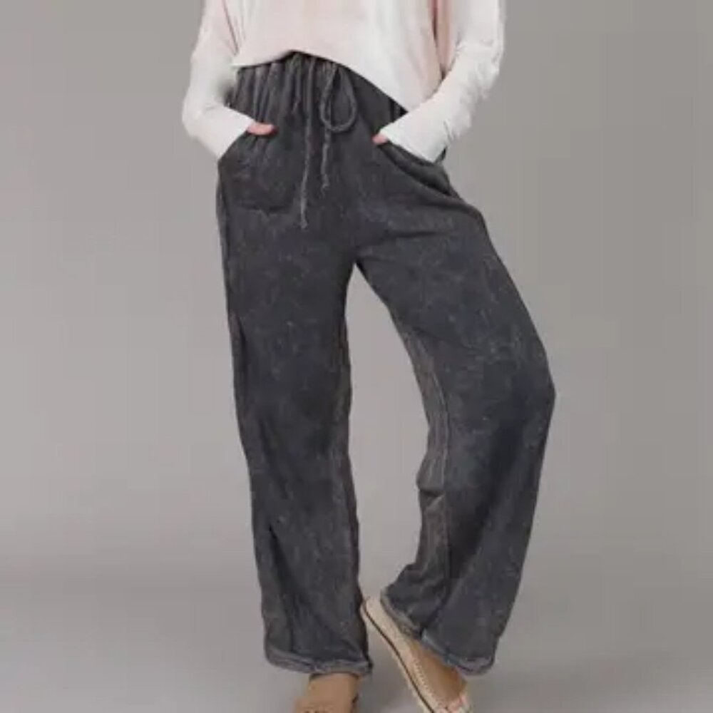 Three Bird Nest Charcoal Wide Leg Pants